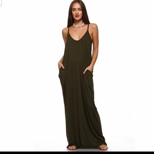 Isaac Liev Maxi Dress with Pockets